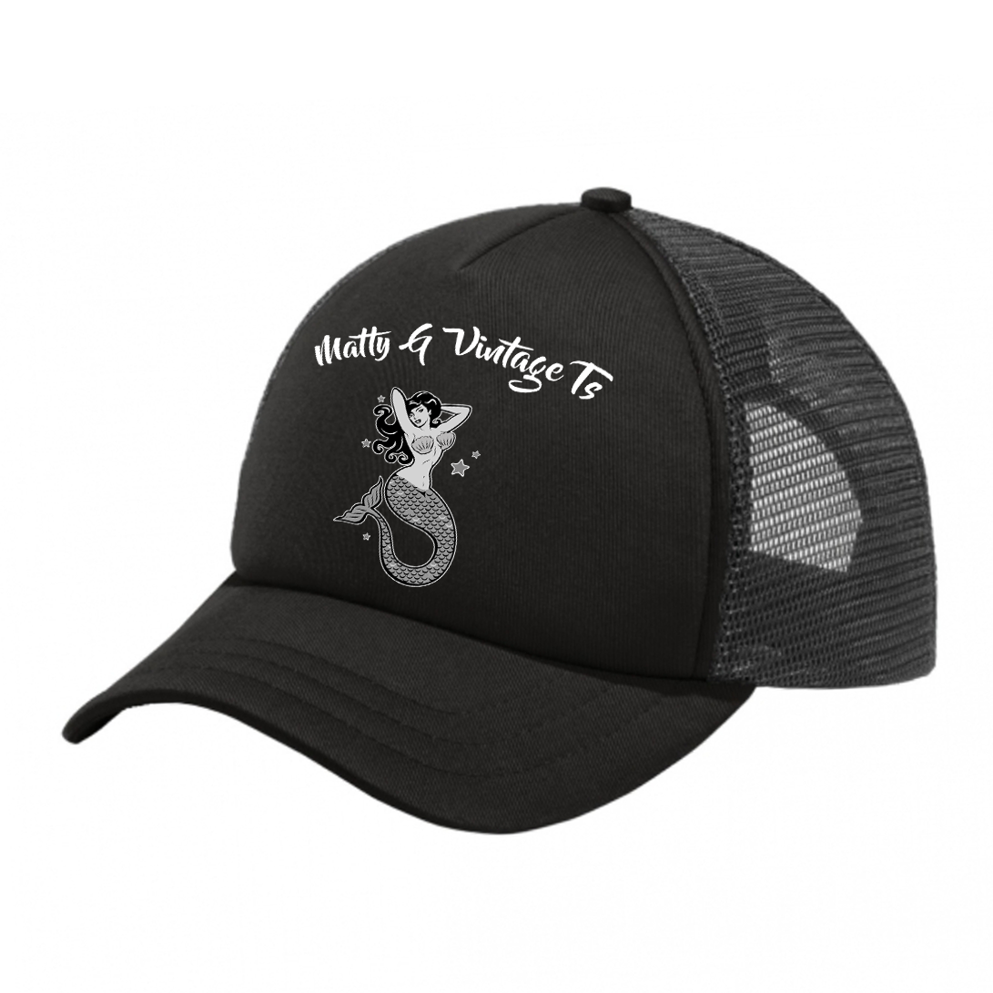 Mermaid Black Trucker Hat