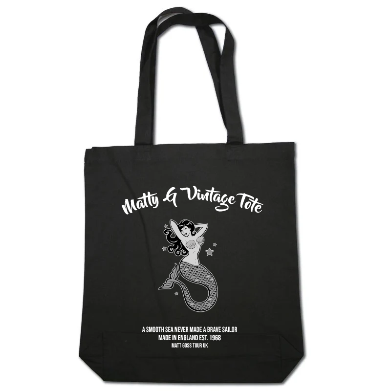 Mermaid Black Tote Bag