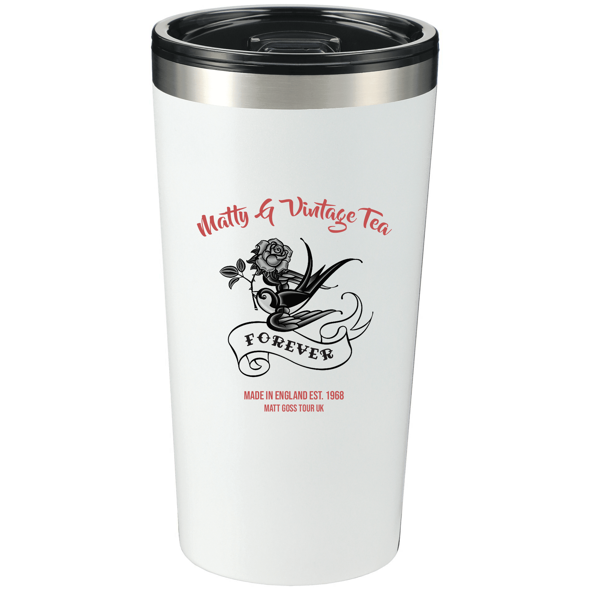 Swallow White Travel Mug